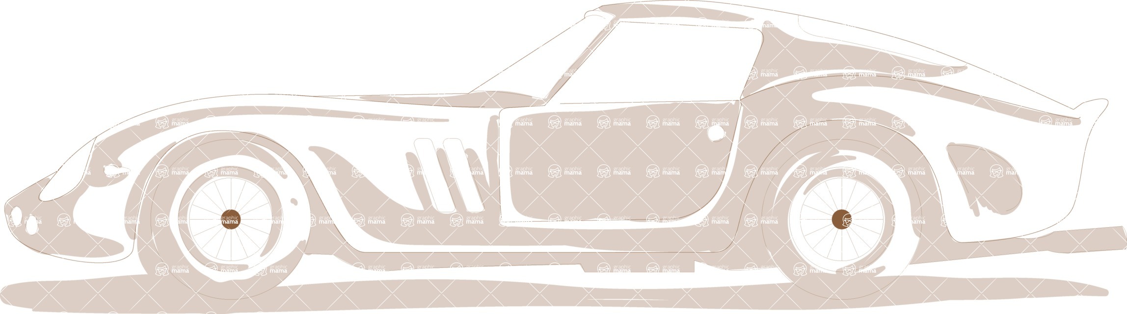 Italy Themed Graphic Collection - Sports Car Silhouette Vector